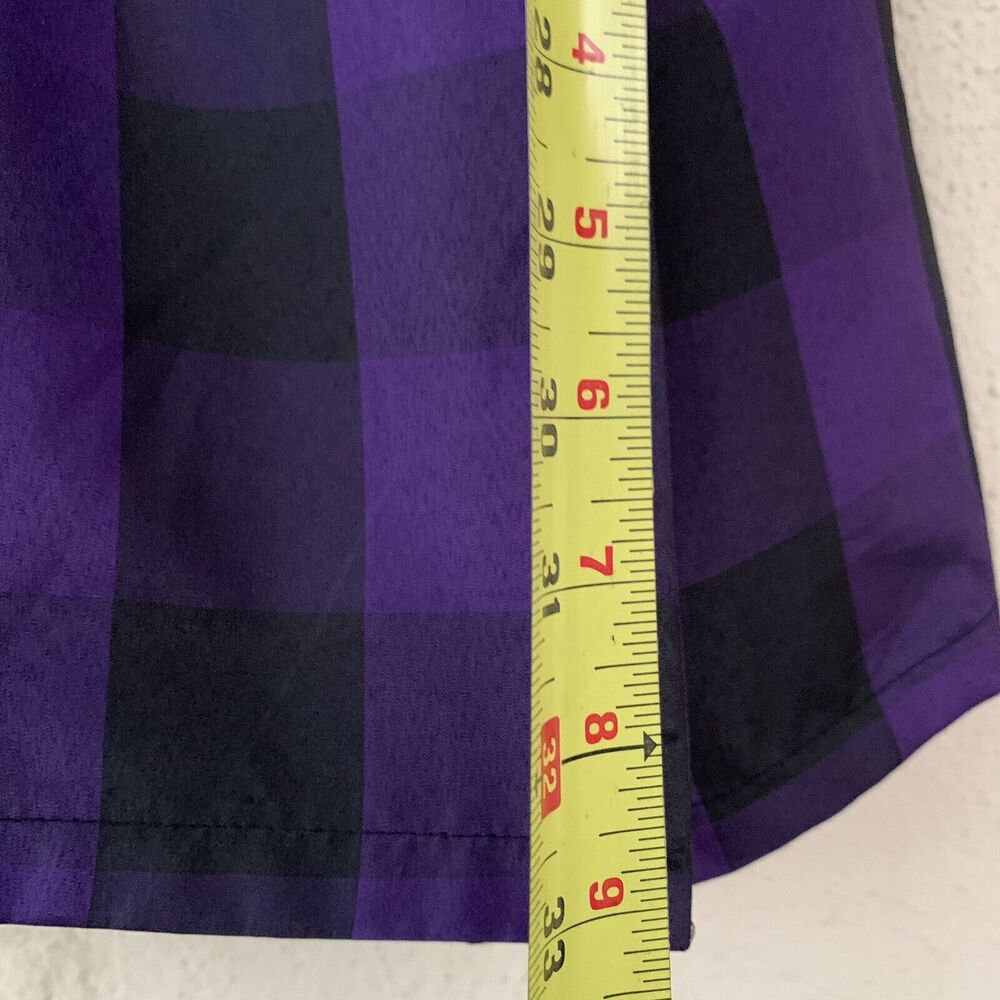 Candies Jacket Double Breasted Black And Purple Checkered Belted Coat Size XL - Picture 7 of 15